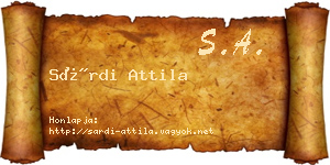 Sárdi Attila névjegykártya